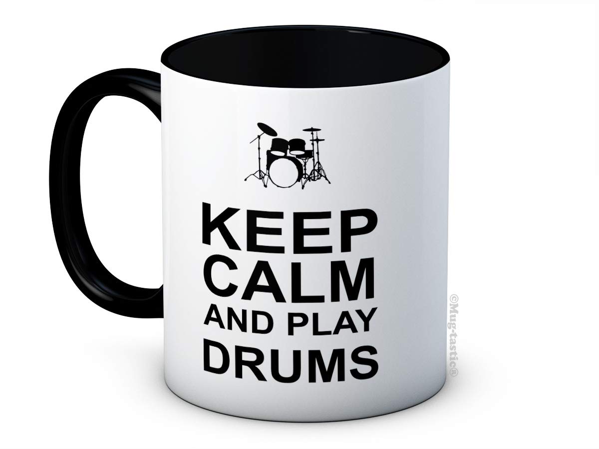 Keep Calm and Play Drums - Drummer Funny Ceramic Coffee Mug