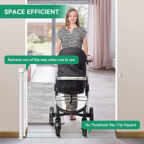 Retractable Baby Gate, 33" Tall, Extends Up To 55'' Wide, Child Safety Baby-Gate, Dog Gate, Pet Retractable Gates For Stairs, Doorways, Hallways, Indoor And Outdoor #TOP3