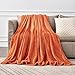 BEDELITE Fall Throw Blanket for Couch - 3D Ribbed Jacquard Soft & Warm Decorative Burnt Orange Blanket, Cozy, Plush, Fluffy, Fuzzy Fleece Throw Blanket for Bed, Sofa 50x60Inches