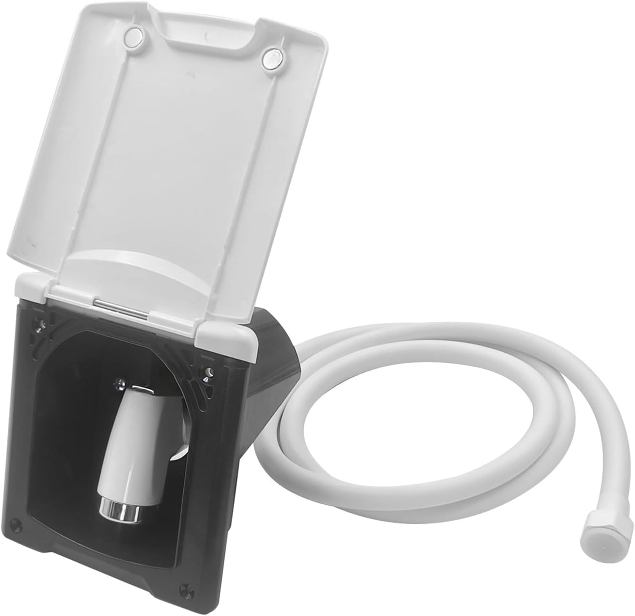 Easy Installation Shower Box Water Inlet Adapter for Motorhomes Yachts Lid and 180 Degree Flipping Cover Campers Water Inlet Adapter