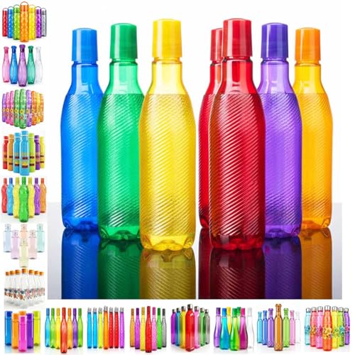 Image of RED WIND Unbreakable 1 Litre Ripple Design Water Bottles | Pack of 12 | Multicolor | Leakproof Screw Cap | BPA-Free | Bottles for Fridge, Gym, Home, Office, School and Travel
