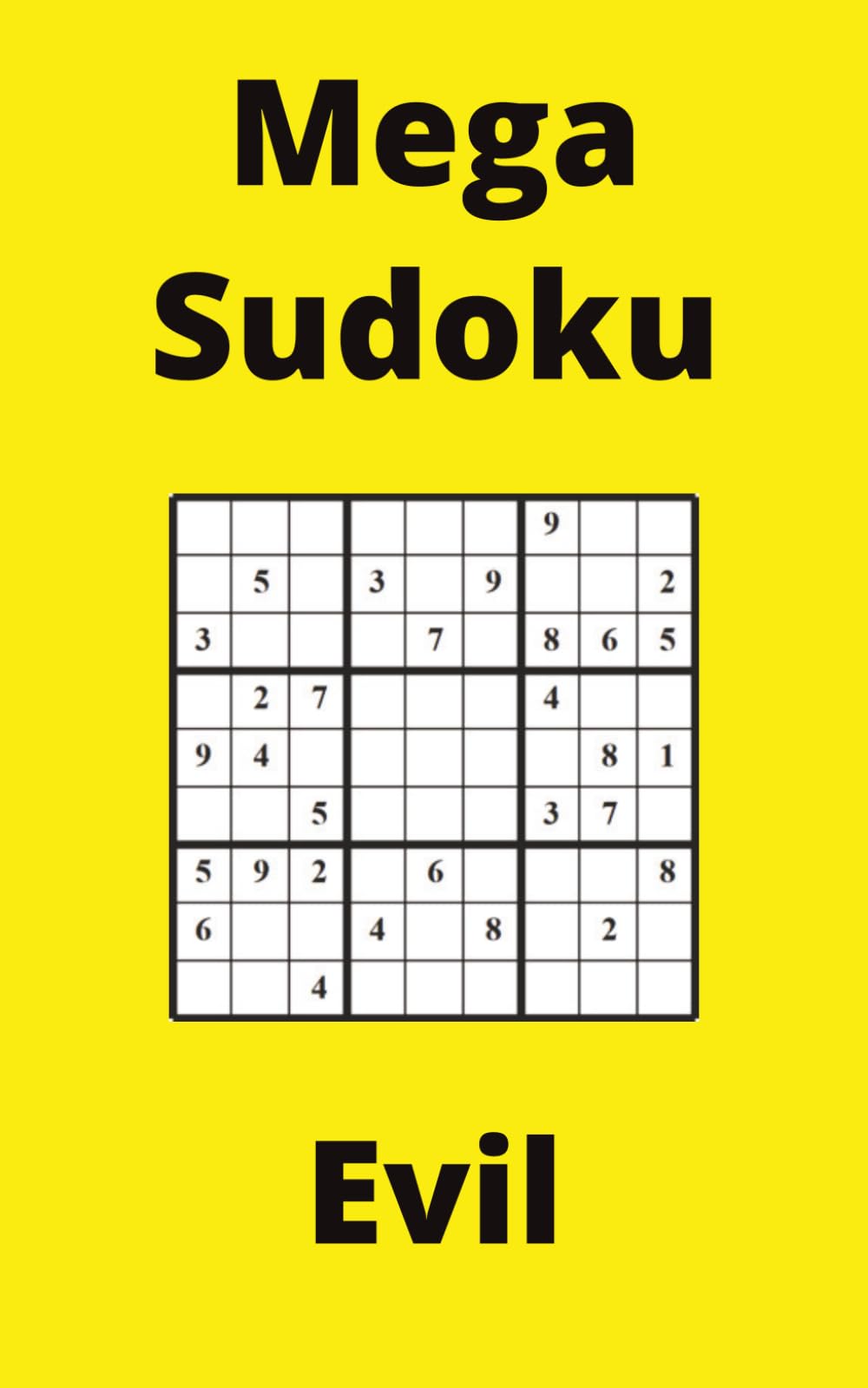 Yellow Mega Sudoku Book, 9x9 Puzzles, 100 Pages, 5x8, Evil