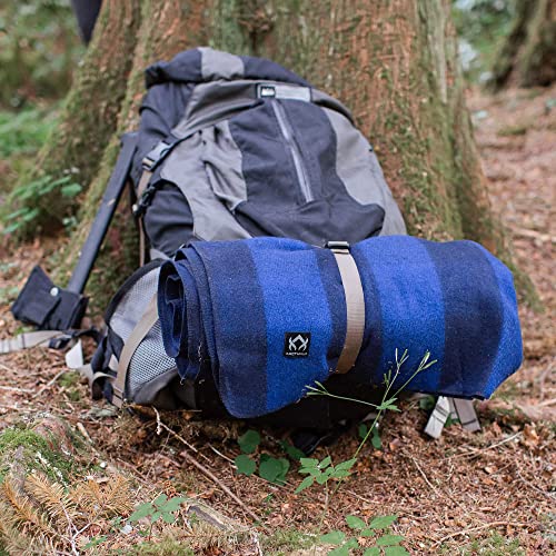 Arcturus Backwoods Wool Blanket - 4.5Lbs, Warm, Heavy, Washable, Large | Great For Camping, Outdoors, Survival & Emergency Kits (Blue Buffalo) #TOP4