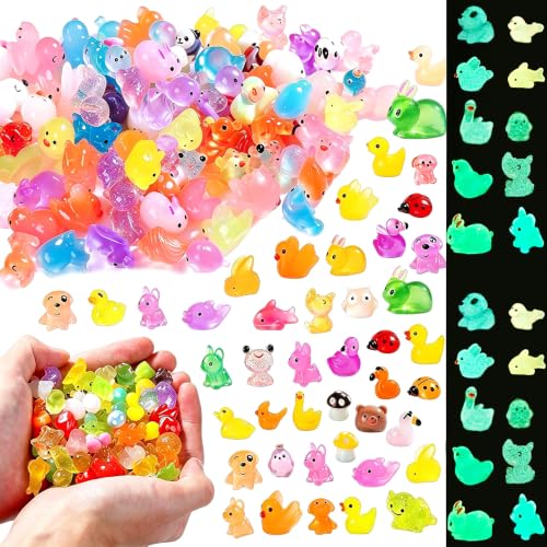 Teenzee 150 pcs Mini Resin Animals 150 Styles Variety Tiny Animals Figures Miniature Little Small Animal Figurines Bulk for Micro Fairy Garden Landscape Accessories Hide Crafts Decor Aquarium