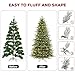 Hykolity 9 ft Prelit Artificial Christmas Tree with 5149 PE&PVC Branch Tips, 600 Warm White LED Lights, Easy Assembly with Metal Stand and Hinged Branches