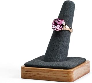 Oirlv Single Finger wooden ring display stand Jewelry Showcase Display Holder (Grey)