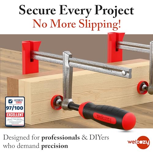 Image of 1 Pack Heavy Duty F Clamps for Woodworking 630 Lbs Clamping Force, Table Saw Fence, Joiner Tool, Bench, Drill Press - Rubber Tips Scratch-Resistant, Ideal for DIY Projects & Saw Rail