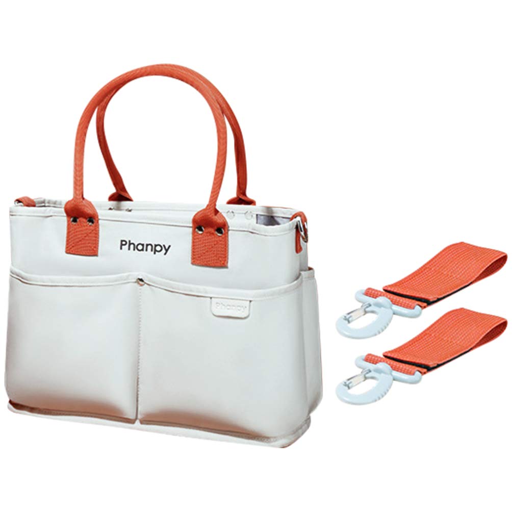 NUOBESTY Baby Diaper Bag Polyester Mummy Bag Mommy Tote Handbag Crossbody Handbag Shoulder Bag Baby Supplies for Mom Dad ( Beige )