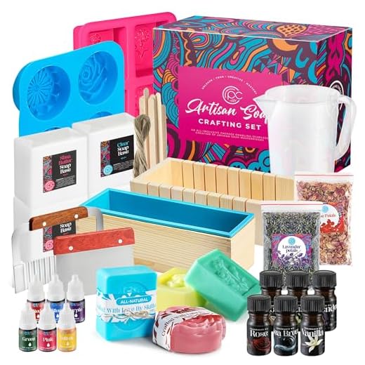 Soap Making Kit with Melt & Pour Base, Cutting Box, Molds, Fragrances - for Adults & Kids by Prime Creations.