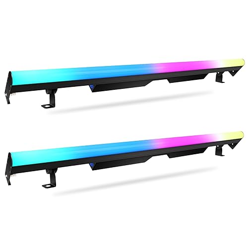 LED Stage Light Bar 2Pack: 60W RGB Color Mixing - DMX & RDM Control - 67 Chase Programs & 37 Static Colours - Seamless Splicing Uplights for Events DJ Church Concert Theater Home Party Performance