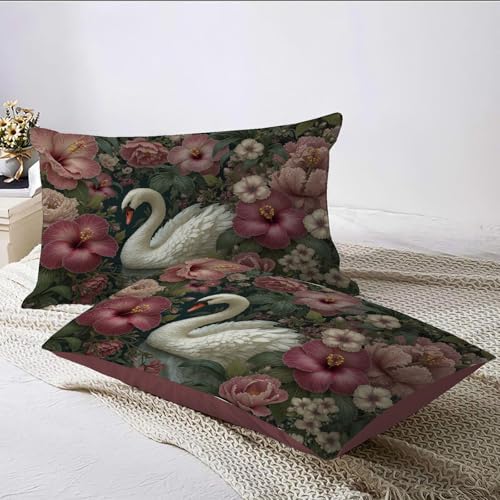 Housse de couette 200x200cm sans repassage microfibre tropicale