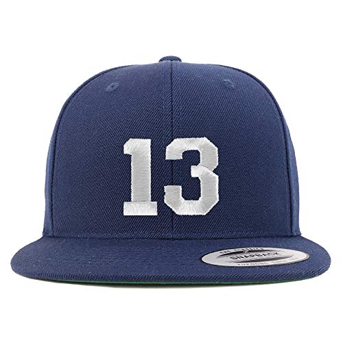 Gorra Snapback blanca con número bordado 13 miniatura 1