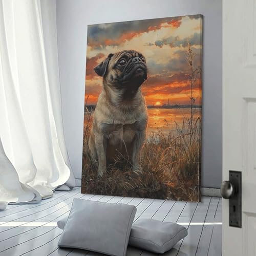 Tableau carlin déco murale impression sur toile 40x60cm pour chambre