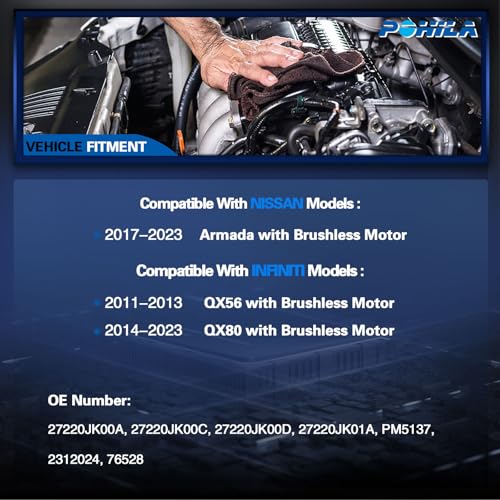 Image of HVAC Heater Blower Motor Assembly with Brushless Motor Replacement for Infiniti & Nissan Vehicles - QX56 2011-2013, QX80 2014-2023, Armada 2017-2023 - Front Side