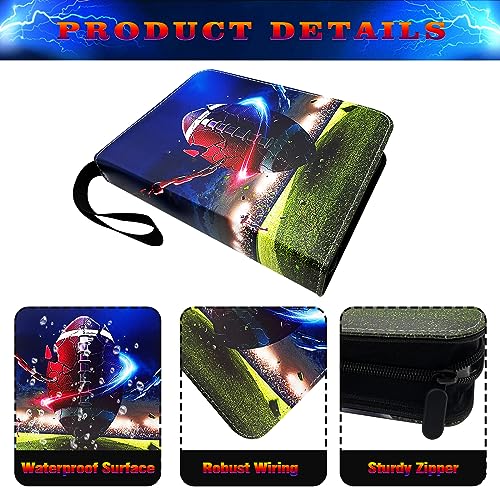 Yisheme 900 Cards Football Card Binder, 9-Pocket Card Collections Trading Card Binder 50 Pages Double-Sided Cards Holder With Zipper 3-Ring Card Album For Sports Football Card Sleeves Protectors thumb #3