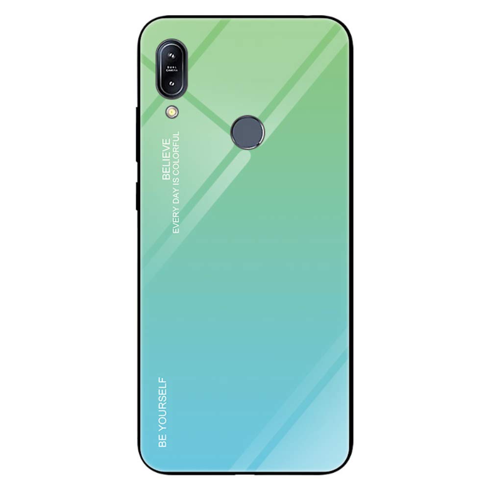 Alsoar Ultra Slim Mobile Phone Case for Galaxy A20e Gradient 9H Tempered Glass Soft Silicone Frame Anti-Scratch Vogue Cover Galaxy A20e