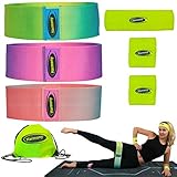 Fabric Resistance Bands Non-Slip for Hip Glute Butt & legs 3 level Workout Booty Loop for Exercise Fitness Training & Gym with Sweat Head & Wrist Band Cloth with Backpack (Set of 7) For Women