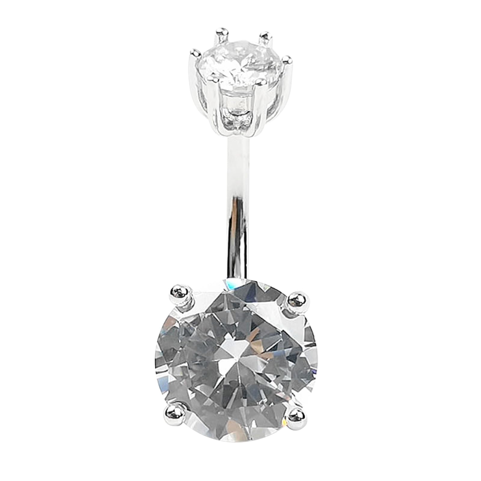 AceFun Piercing ombligo plata 925 8mm 10mm 12mm Big CZ Bananabells Piercing vientre Joyería para Mujeres Belly Button Navel Rings Body Piercing Joyería para ella