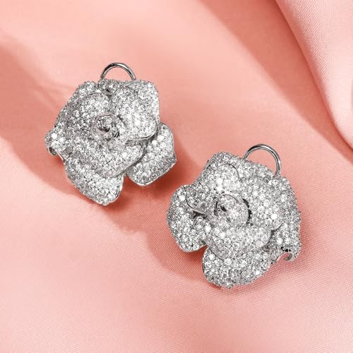 Image of Rubans Stud Earrings American Diamond Trendy Jewellery for Women & Girls