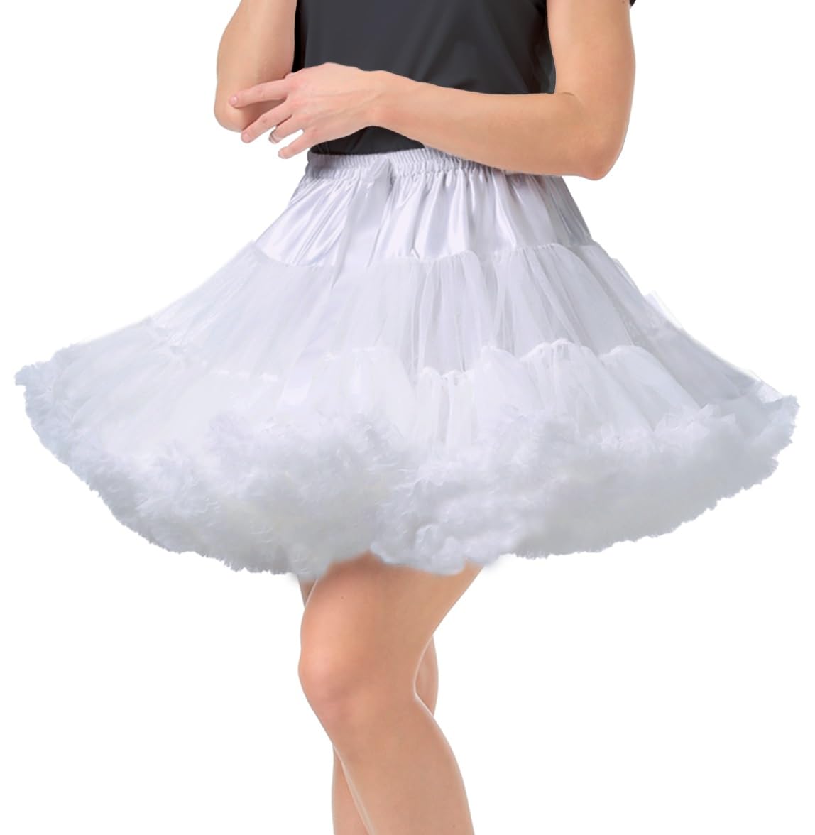 *daisysboutique* Damskie spódnice halki z siateczki, tiulowa spódniczka baletowa, tutu, krynolina, elastyczne, puszyste, Rockabilly