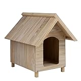 Casa Casinha De Cachorro em Madeira Sem Pintura Média N3