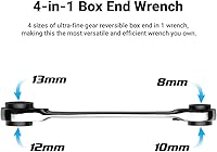 Vista 2 de Capri Tools Llave de trinquete reversible 4 en 1 con extremo de caja de 120 dientes, 5/16, 3/8, 7/16, 1/2 pulgadas, SAE