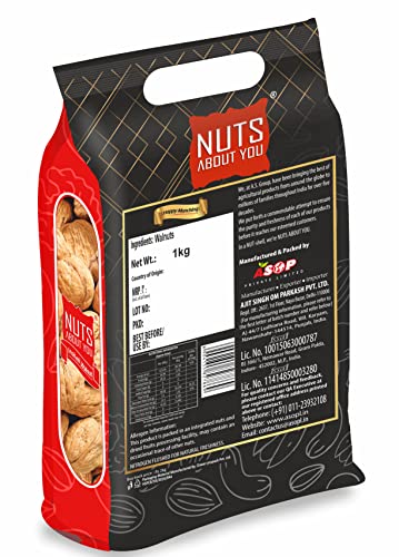 Image of Nuts About You WALNUT Inshell, 1 kg| Jumbo Size | 100% Natural | Premium | Akhrot Sabut