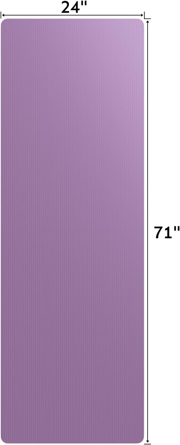 Similar product magenta colorExercise Yoga Mat with Carrying Strap, Cushioned Support, for Fitness and Gym Workouts Taro Purple 1 Inch