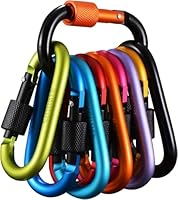 10 Stück Karabiner mit Schraubverschluss, Gimars Schlüsselanhänger Karabinerhaken Aluminium Schraubkarabiner für Camping, Angeln, Wandern oder Reisen (10 Farben)