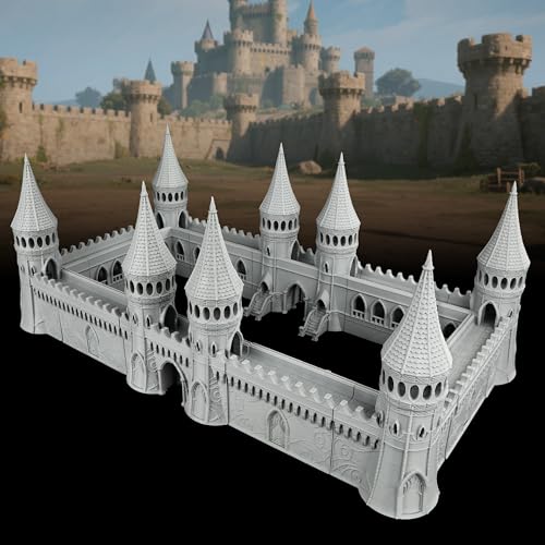 AUSPDICE TTRPG Scenery Modular Fortress 25mm Dungeon Walls Defense Towers