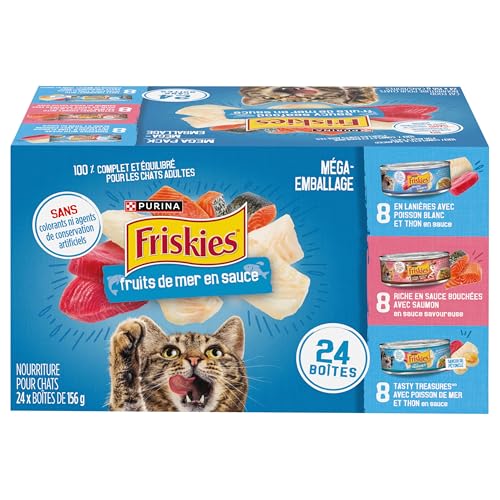 Friskies Saucy Seafood Wet Cat Food, Variety Pack 3 Flavours - 156 g Can (24 Pack) image 4