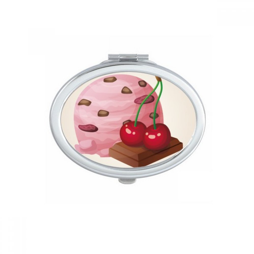 Miroir chocolat cerise compact ovale portable contre maquillage raté