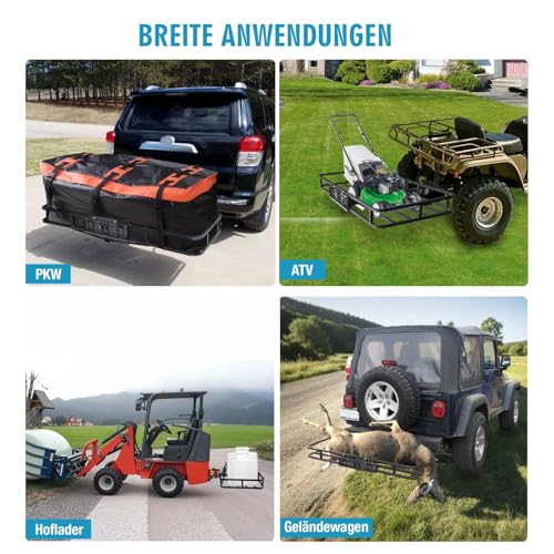Plutohiker Heckträger für Anhängerkupplung 120x61x15cm,Wildträger Heckträger mit Montagekupplung,Suitable for Tow Hitch (Anhängerkupplung),Einsetzbar in ATV, PKW, SUV.Hoflader