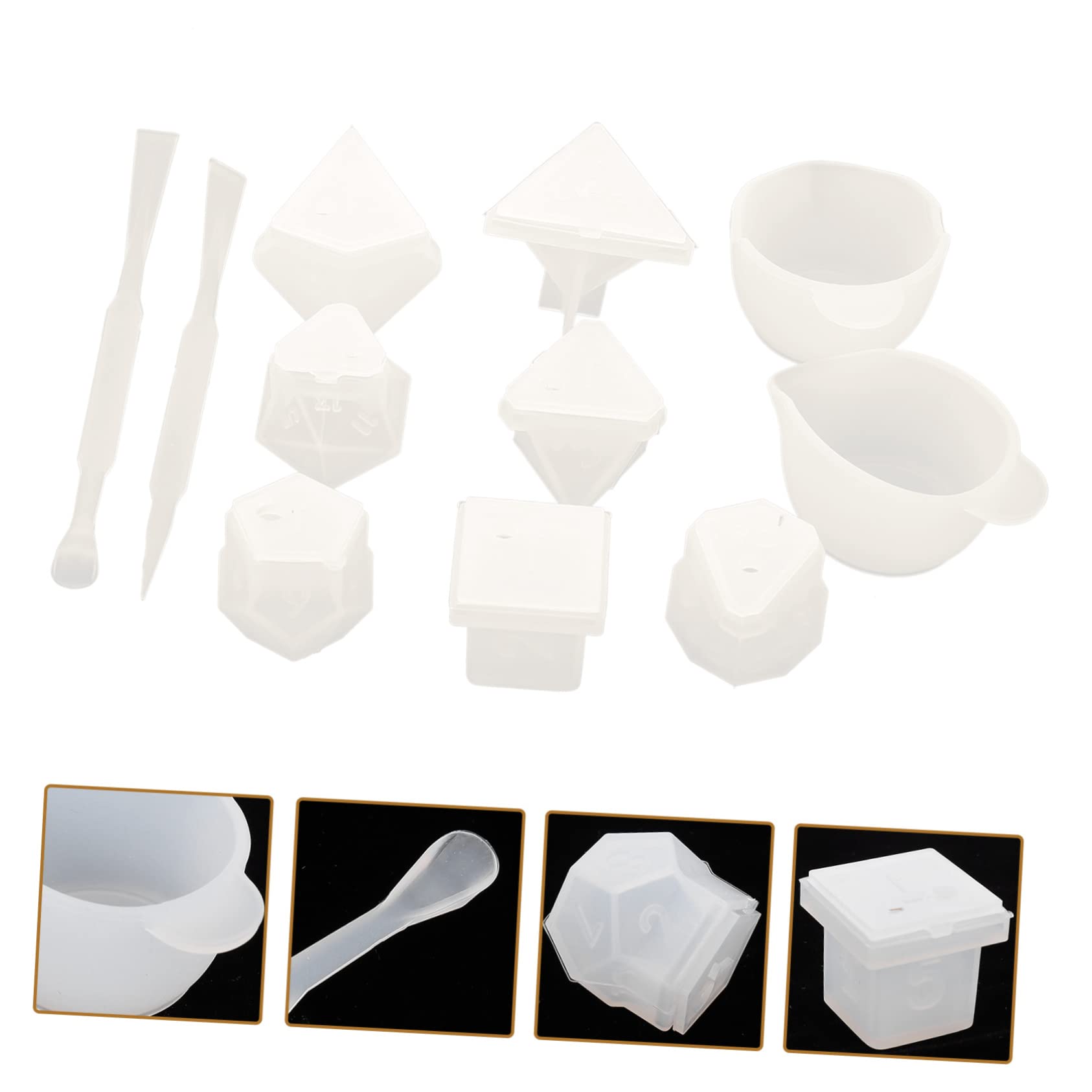 Lurrose 4pezzi Stampo Silicone Per Dadi Mold Per Resina Epossidica Creativo e Versatile Per Artigianato e Giochi Adatto Per Glitter Polvere Di Mica e Fiori Secchi
