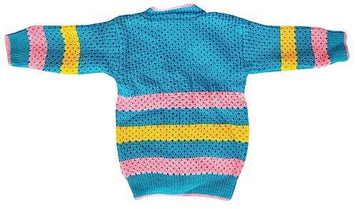 Image of little PANDA Unisex Baby Sweater Woollen Knitted Full Sleeves Sweater with Cap and Booties Set Woolen Sweater Baby Boys and Baby Girls