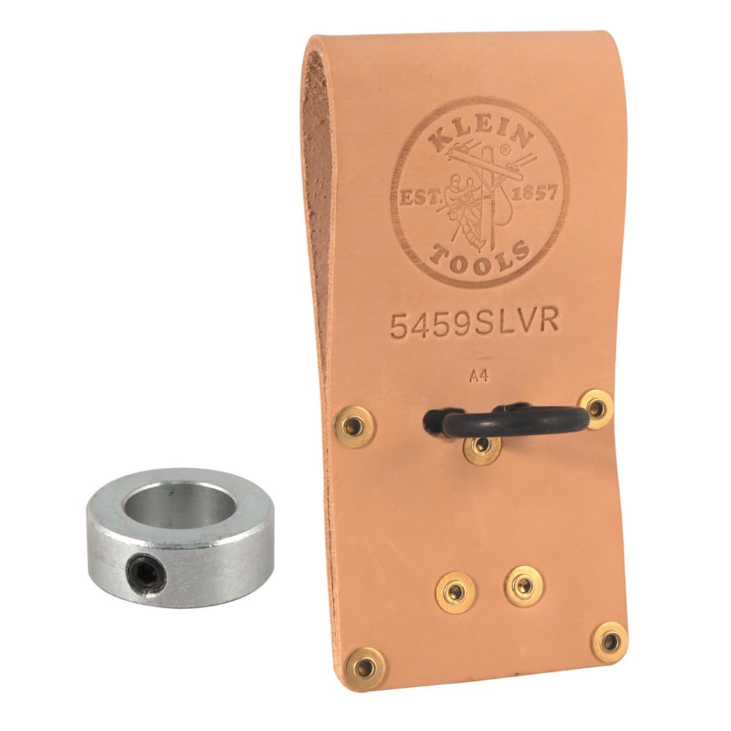 Klein Tools 5818P3 3-Pocket Leather Tool Holder, Compact Riveted Pouch for Pliers, Cutters, Measuring Tools, Tunnel Loop, Fits 3-Inch Belts