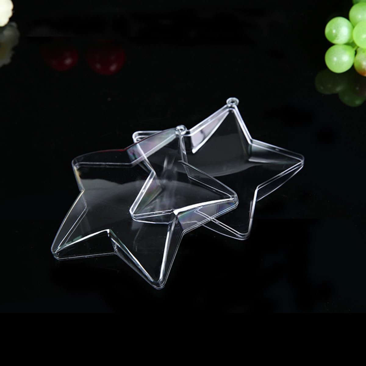 Garneck Boules de Design Rond Trou Suspendre en Plastique Transparentes Lot de 15 à Remplir Facile à Nettoyer, pour Décorations de Mariage et Anniversaires