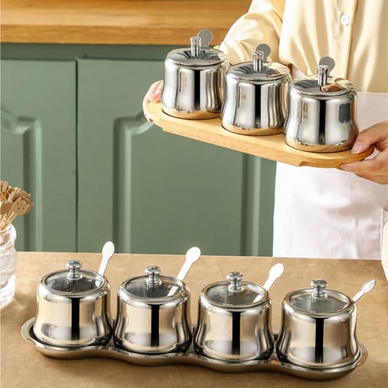 Stainless Steel Seasoning Box Home Kitchen Combination Set