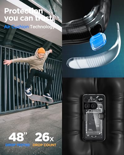Image of Spigen Ultra Hybrid | Nothing Phone (3) Case [Air Cushion Protection] [Semi Transparent] Nothing Phone 3 Back Cover | TPU+PC - Zero One Black