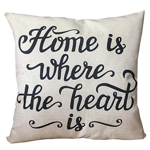 Vakado Home Sweet Home Decorative Quote Throw Pillow Covers Cases Rustic Family Words Country Decor 18X18 Set Of 4 Cushion For Couch Sofa,Love You More #TOP4