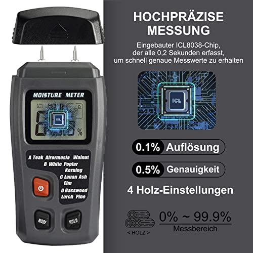 Dienmern Holzfeuchtemessgerät für präzise Feuchtigkeitsmessungen