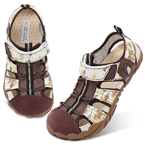 Girls Water Shoes Boys Girls Sandal Cute Aquatic Beach Swim Pool For Boys Brown Big Kid Size 2 #TOP21