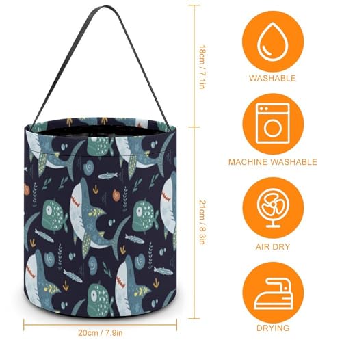 Bolsa tote para Halloween con diseño de tiburón, ideal para caramelos, regalos y truco o trato miniatura 2
