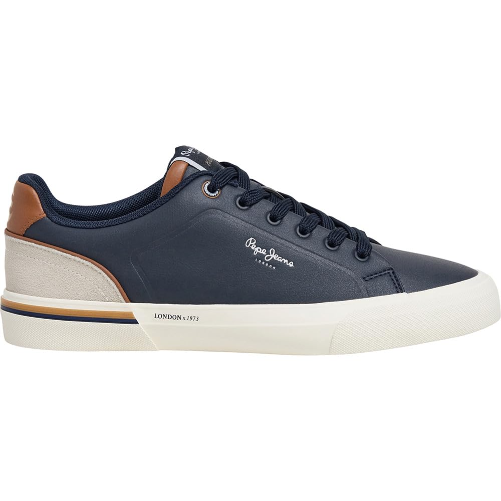 Pepe Jeans Men's Kenton Campus M Sneak, Blue (Navy), 43