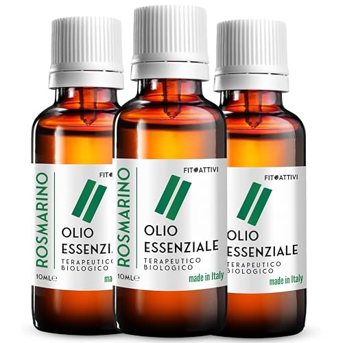 Olio Essenziale Rosmarino Puro 3x10ml - Kit Oli Essenziali Essenza Rosmarino per Diffusori, Igiene, Casa, Nasoterapia - Aromi 100% Naturali, Made in Italy - FITOATTIVI BENESSERE E NATURA