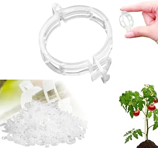 Secured Plastic Plant Clip 100 Pcs, 2024 Plant Support Clips Garden Climbing Vines Fixing Clip, Upgraded Plant Support Clips Reusable Garden Clips Trellis Clips Climbing Tomato Clips (50, White)