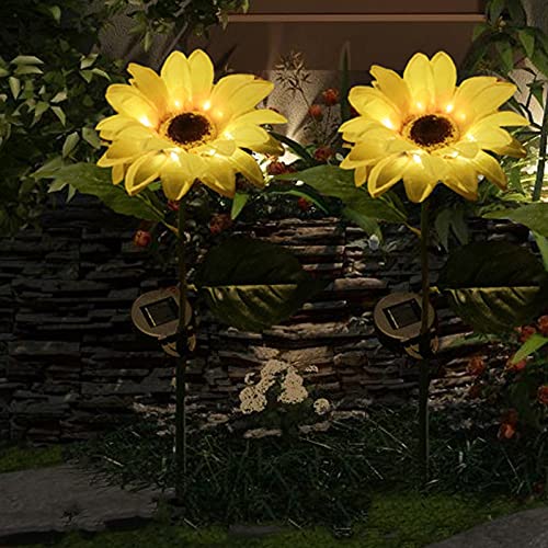 LOVIVER 2 Pacotes de Energia Solar Girassol Luz de Jardim Ao Ar Livre Caminho de Quintal à Prova D'