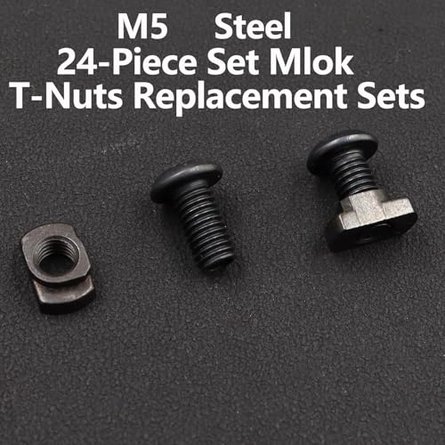 24 sets m5 mlok t-nuts amp screws replacement sets steel for mlok system accessory installation with allen key m5-button-head cap