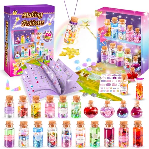 Veopoko Craft Kits for Kids Potion Making Kit Children Girls Toys Age 6 7 8 9 10 11 Magic Birthday Gifts for 7 8 9 10 11 Year Old Girls Potions Kits for Kids Fairy Toys for 6-12 Year Olds Girl Gifts