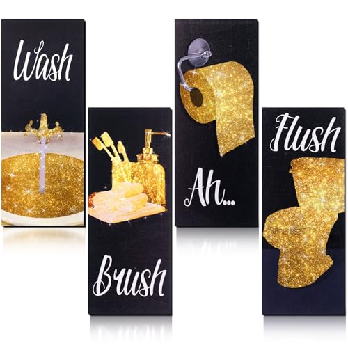 Decoración baño glamorosa Chinco cuadros de madera modernos arte de pared divertido para mujer